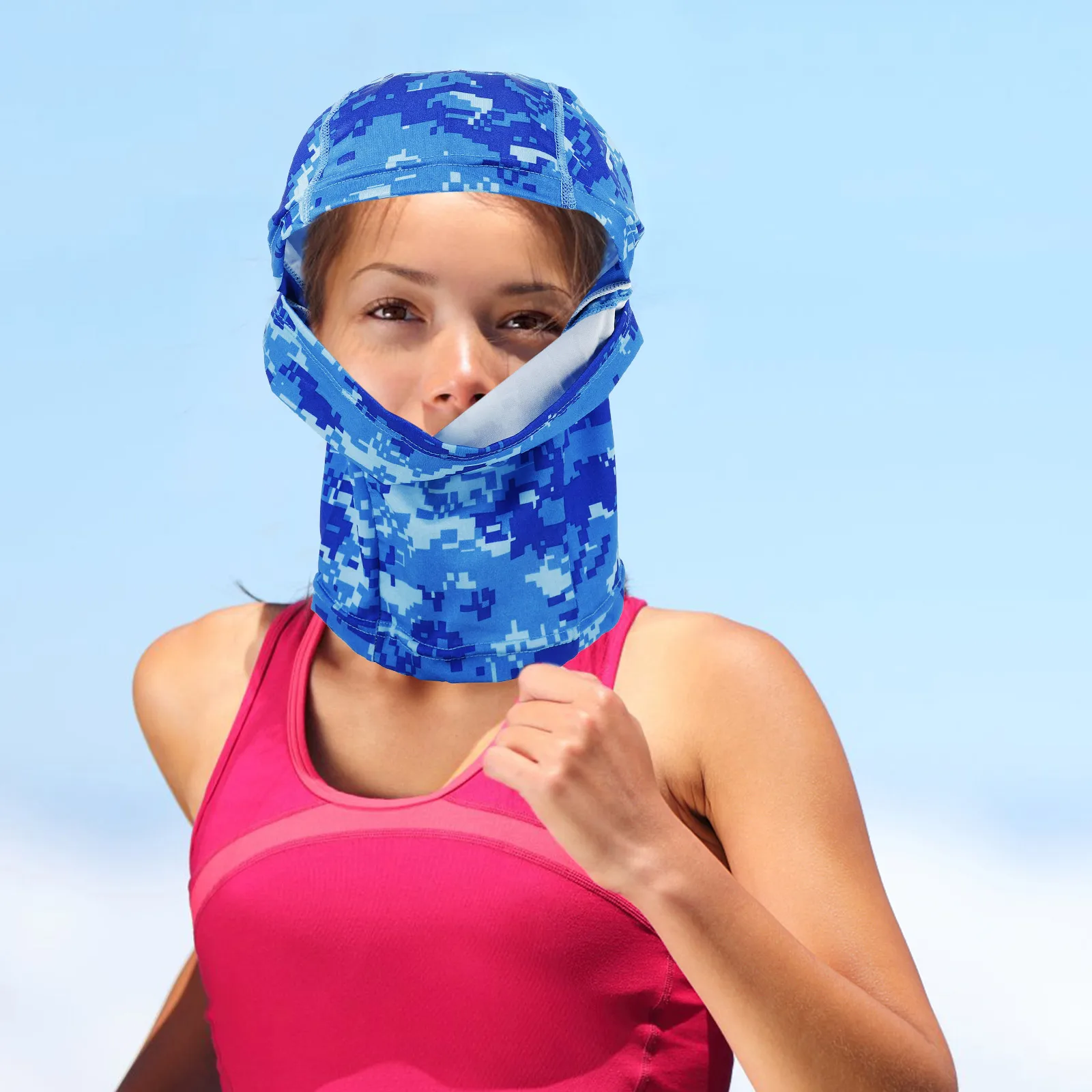 

Comfortable Cycling Neck Gaiter Uv Resistant Windproof Breathable Sports Hood for Men Women Riding Hiking Yoga Exercising