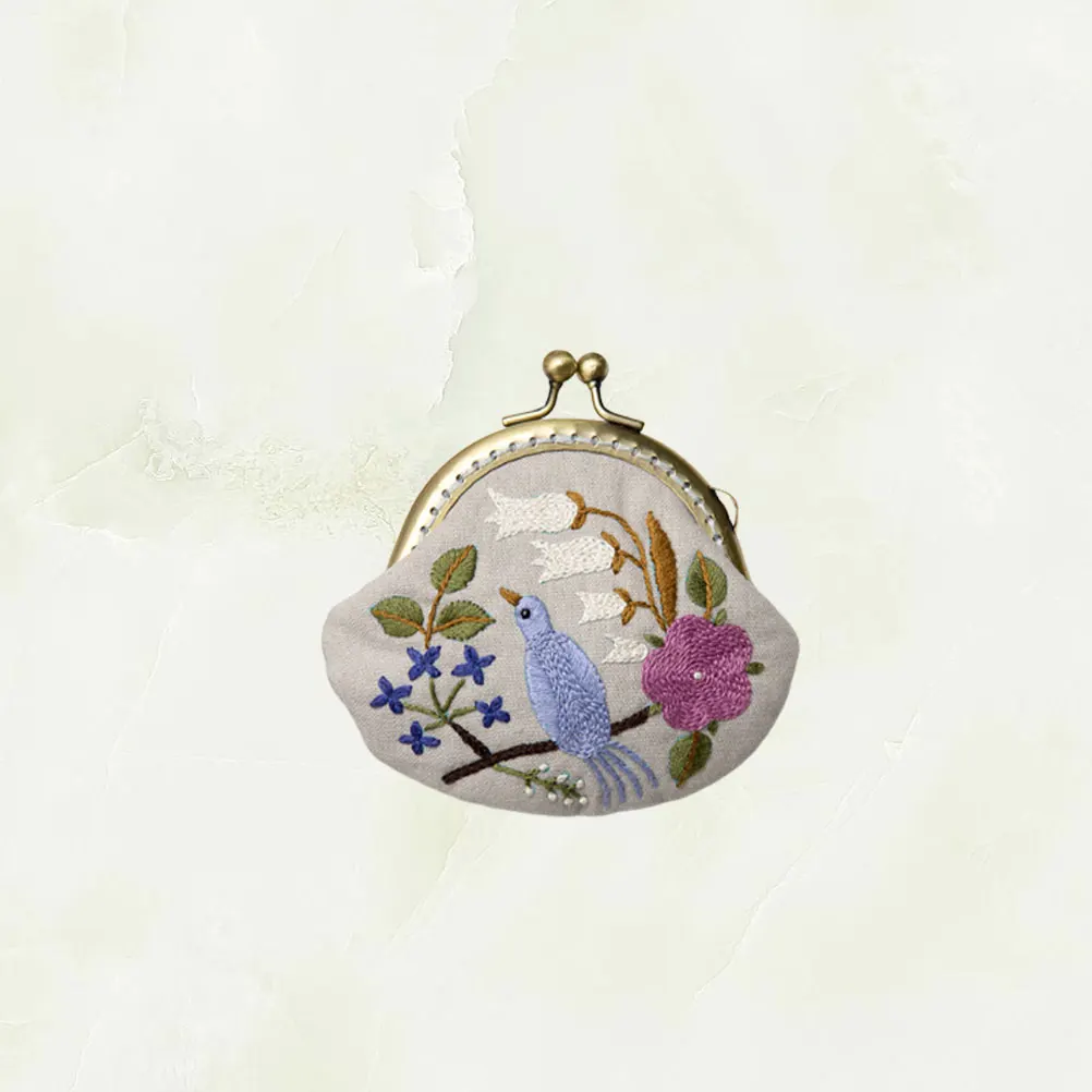 

Fabric Embroidery Bag Floss Punch Needle Kit Purses Beginner Diy Clutch Coin Embroidery Pattern Tools Wool Kit