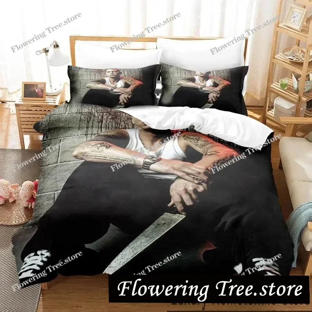 3D Print Eminem Rapper Bedding Set Boys Girls Twin Queen King Size Duvet Cover Pillowcase Bed boys Adult Home Textileextile02996