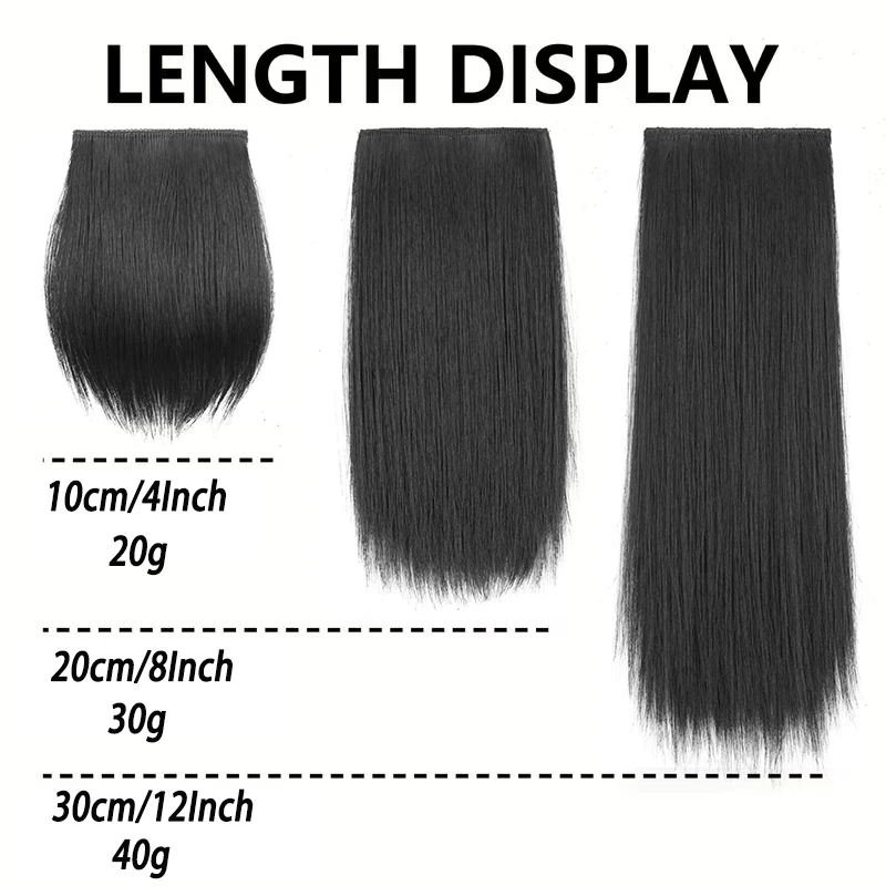2pcs Synthetic Overhead Hair Clip Style Hair Invisible Extension Increases Hair Volume Hair The Top of Hairpiece for Women
