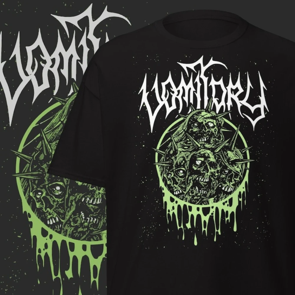 Vomitory T-Shirt Death Metal Damen Herren Lässige Baumwoll-Grafik-T-Shirts Erwachsene Streetwear Camisetas Vintage Kurzarm Klassisch