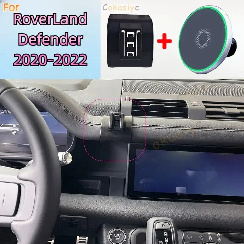 For Land Rover Defender 2020 2021 2022 Magnetic Car Phone Holder 15W Wireless Charging Phone Stand MagSafe Base