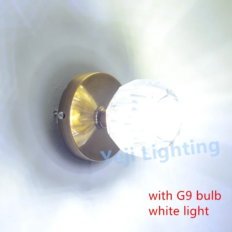 G9 lamp base Iron ceiling rose canopy with crystal base Modern wall lamp downlight aisle light ceiling lamp lighting accessories