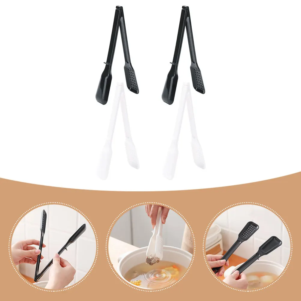 

4Pcs Multifunction Clip Detachable Colander Tongs Steak Bacon Grilling Antiscald Ergonomic Handle Kitchen Essentials