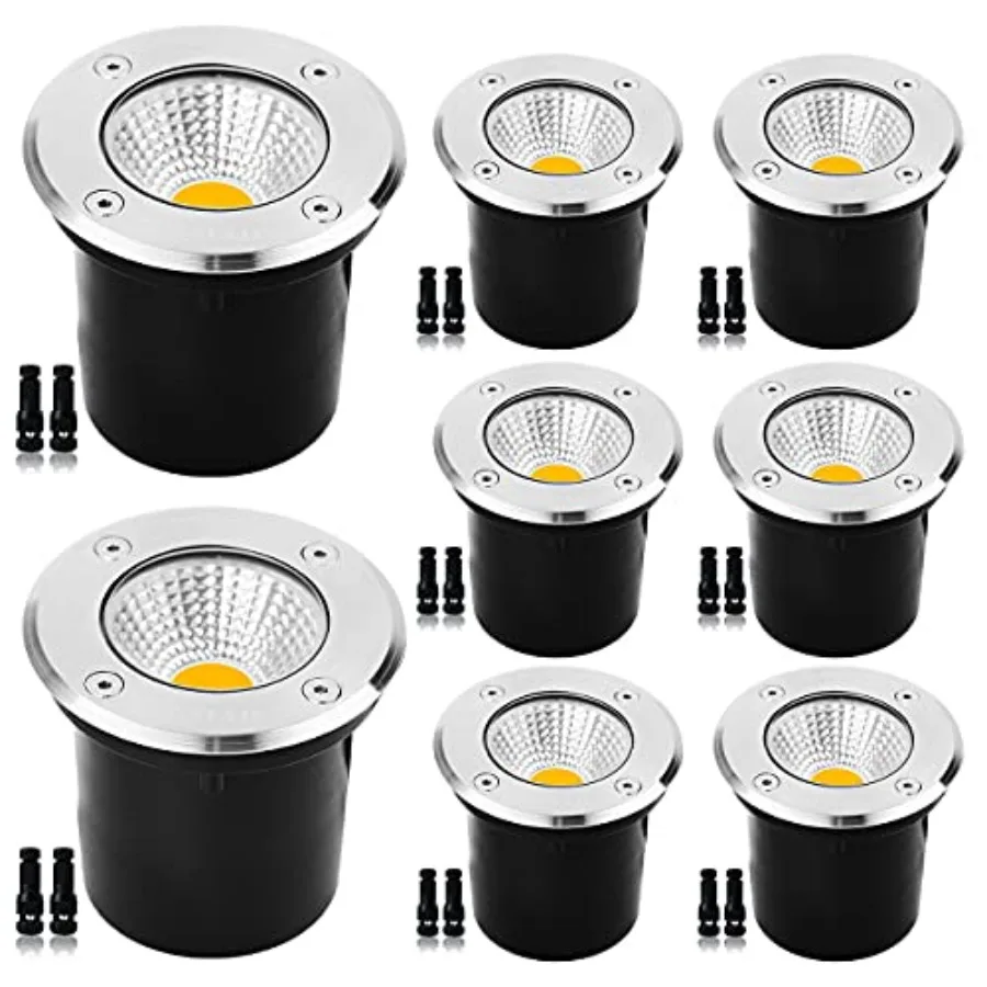 

9W Led Well Lights Low Voltage Landscape Light 12V/24V Landscape Lighting IP67 Waterproof Outdoor in-Ground Light for Garden Tr