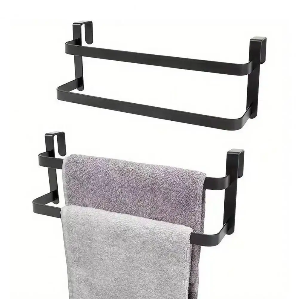 

Вешалка для полотенец на дверь ванной комнаты, подвесной стержень для двери шкафа, прочная несущая 2-слойная вешалка для полотенец, простая установка, вешалка для полотенец