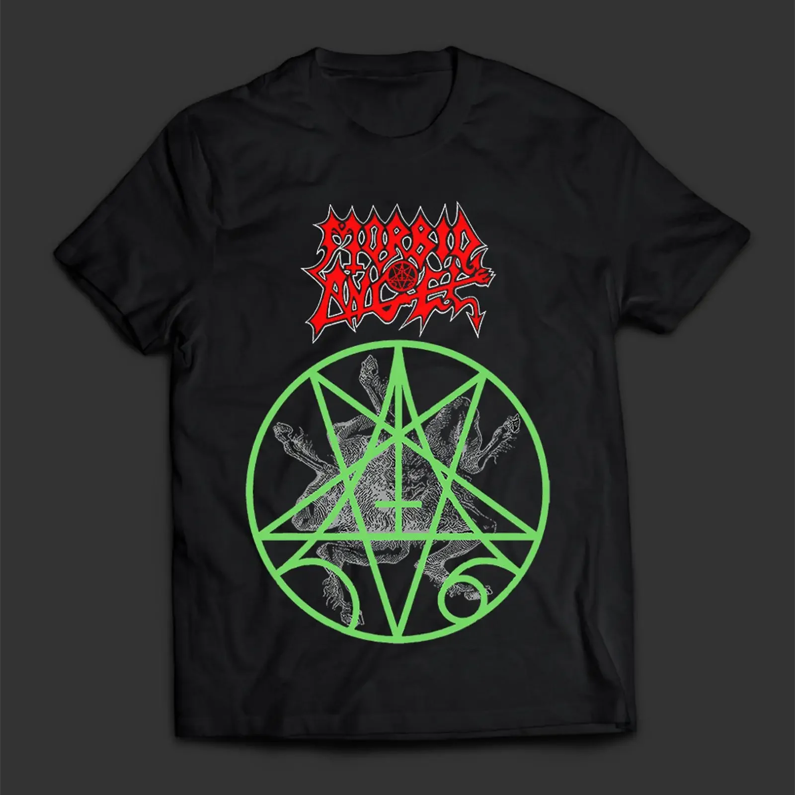 T shirt nera nuova Morbid Angel European Sickness Tour tutte le taglie vintage Washed Breathable Soft fashion graphic Casual