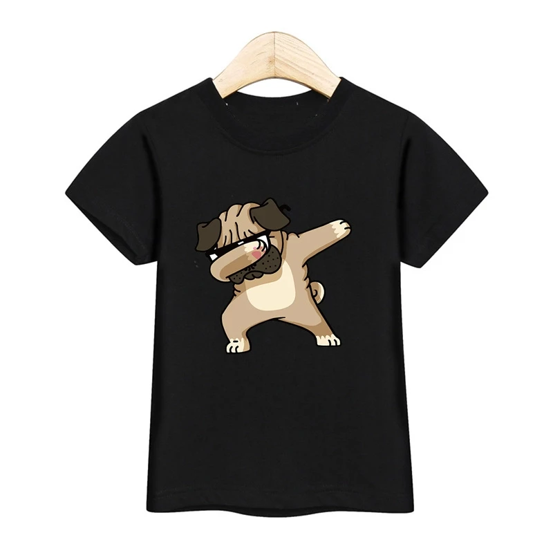 Kinder Dab Dog Print T-Shirt Jungen Mädchen Sommer Casual Mode Sportwear Baby Round Neck Short Mouw Children Top T-shirt