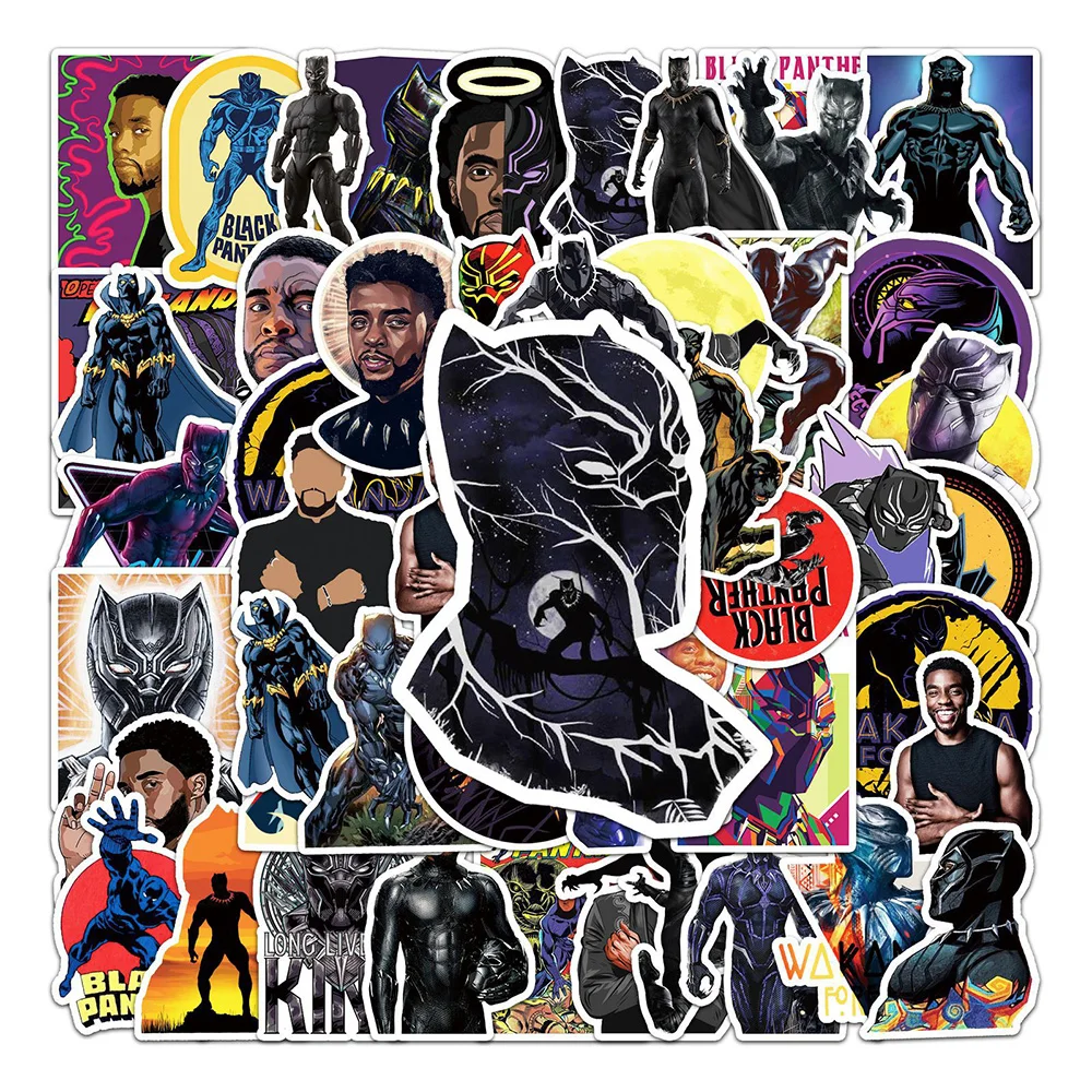 10/30/50PCS Disney Super Hero Black Panther Cartoon Sticker DIY Guitar Laptop Luggage Skateboard Graffiti Decals Fun for Kid Toy