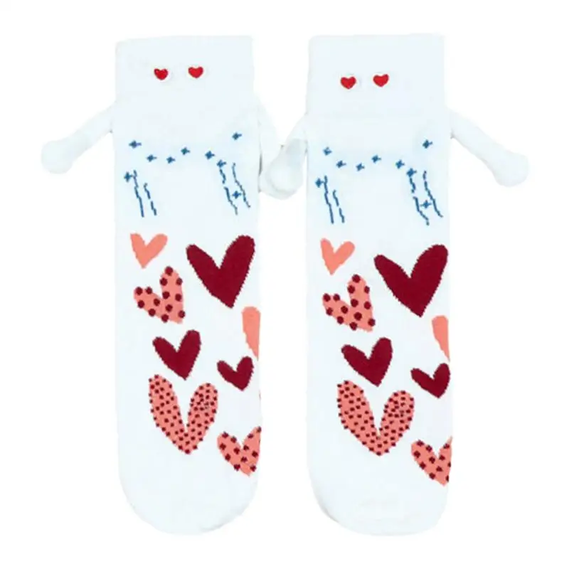 Magnet Socks Holding Hands Funny Couple Magnetic Hand Socks Cute Unisex Mid-Tube Stocking Festival Outfit For Christmas