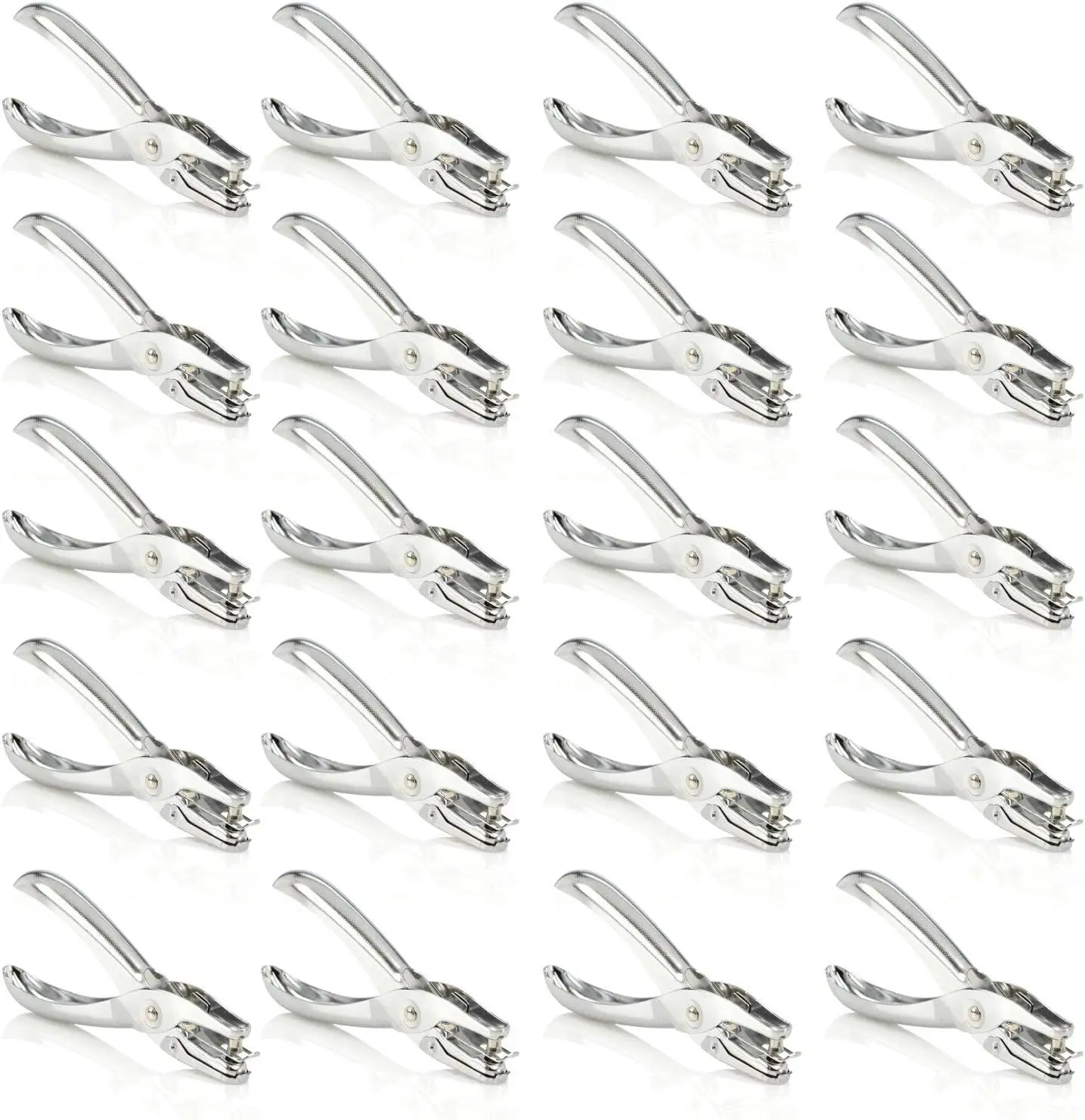 1 Hole Punch, Hole Puncher, 5 Sheet Punch Capacity, Classic, Chrome 20-Pack (74005)