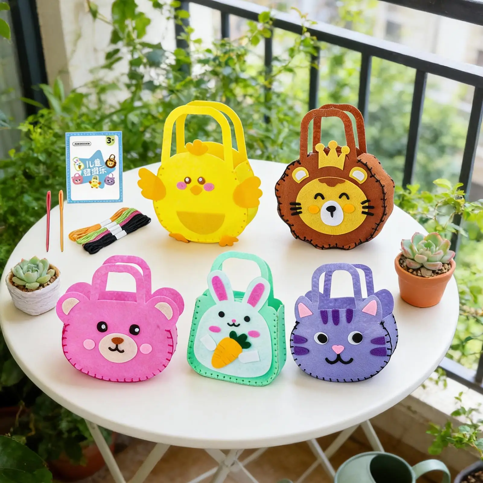 Nähset für Kinder, interaktives Bastelset, Nähen, Handtaschen-Set für Anfänger, Mädchen, Bastelliebhaber, DIY-Enthusiasten, Geburtstag, Klassenzimmer