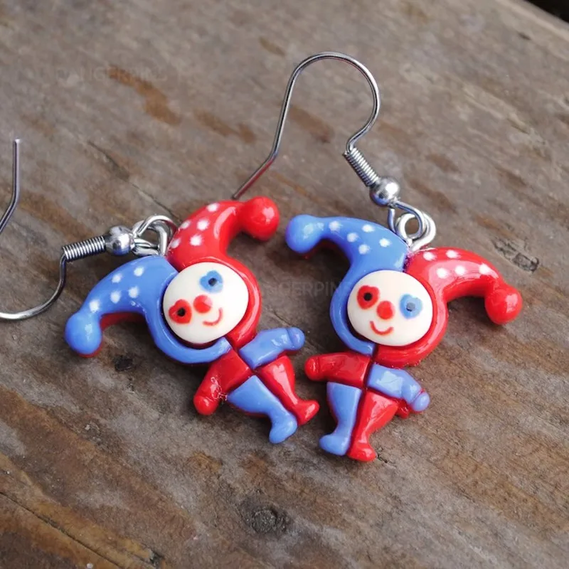 New Cute Weirdo Jester Clown Earrings Novelty Personalized Earrings Creative Bohemian Jewelry Hip Hop Is A Gift for Women