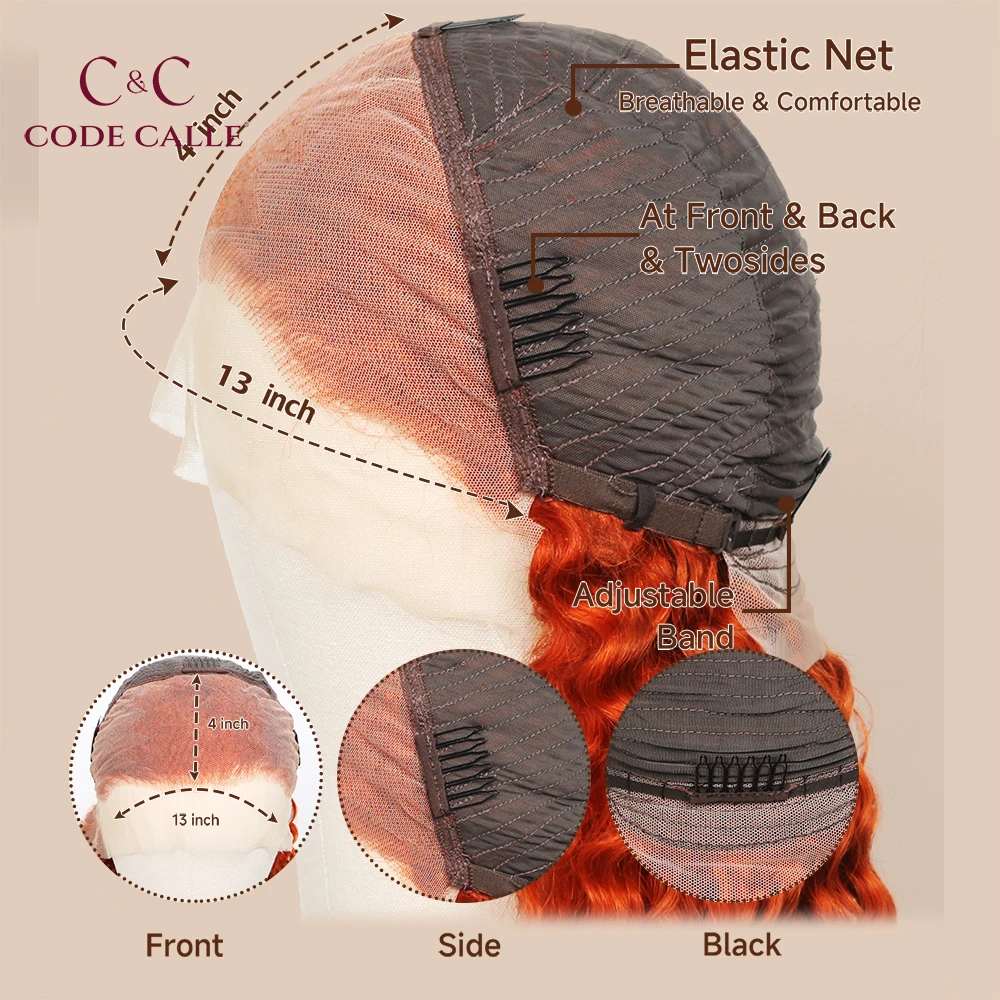 VideoOrange-Perruque Bob Lace Front Wig sans colle naturelle, cheveux courts bouclés, 13x4