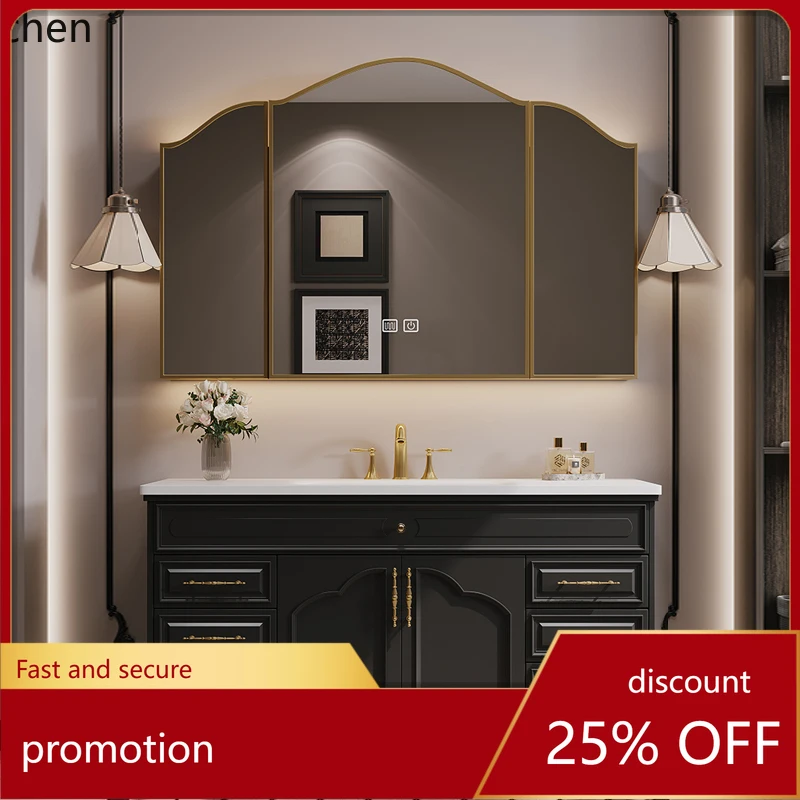 

HXL bathroom cabinet combination rock slab hot bending integrated basin French washstand hand washbasin toilet floor