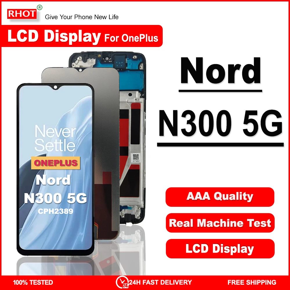 

6.56" LCD Frame For 1+ Nord N300 5G LCD CPH2389 Replacement Display For OnePlus Nord N300 5G LCD Touch Screen Digitizer Assembly