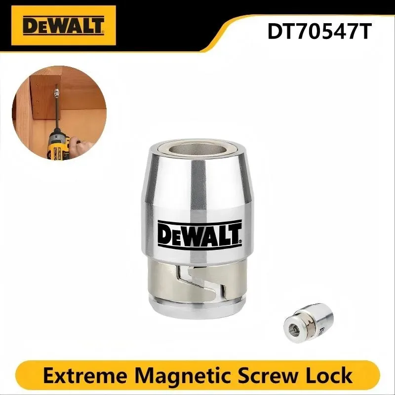 DEWALT DT70547T Extreme Duty Magnetic Screw Lock 10X Stronger Grip 22mm Aluminum Ring Silver Anti-Fall Tool for Safety And Effic