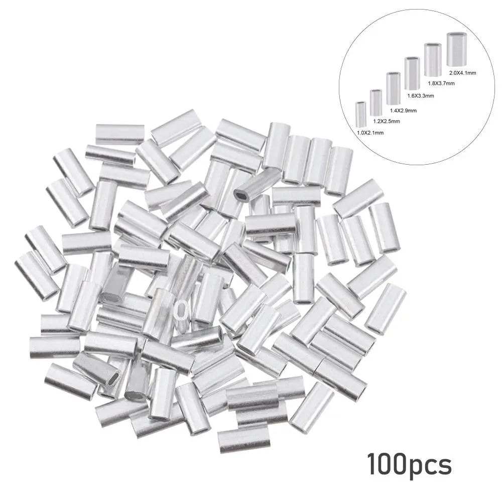 Duurzame 1.0-2.0mm Ovale Visdraad Buis Lijn Krimpmouwen Dubbele Aluminium Buis Draad Crimp Connector