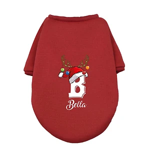 Personalised Christmas Pet Dog Clothes Custom Name Dogs Winter Warm Hoodies French Bulldog for Puppy Medium Dog Clothing Gift