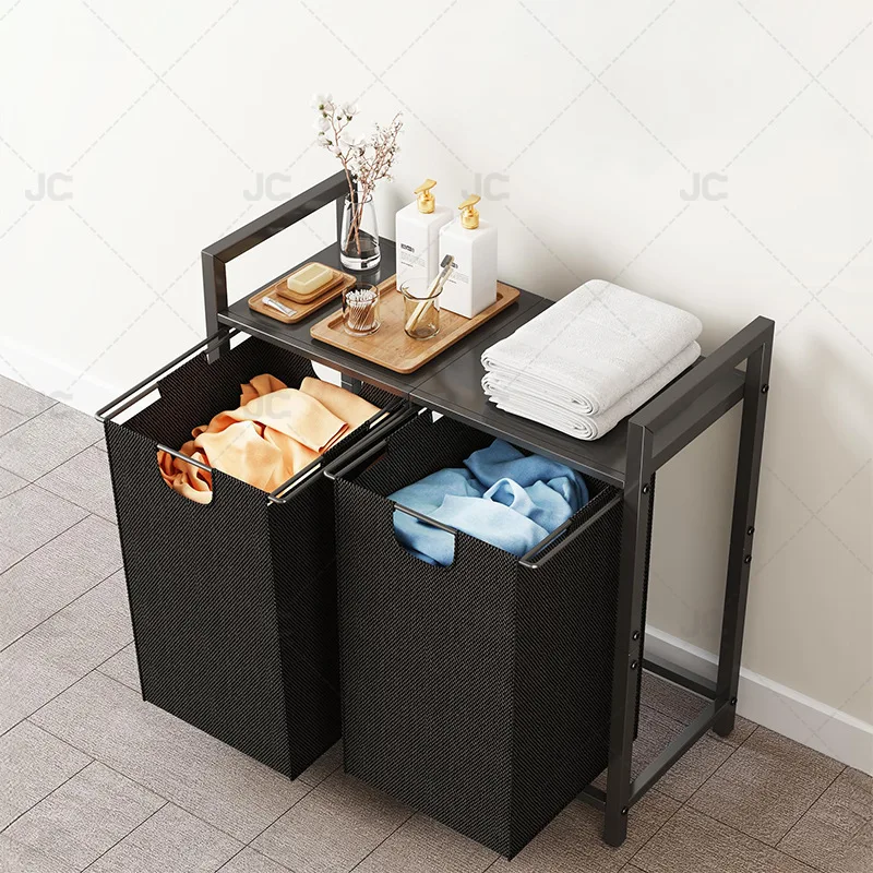 Drawer Style Laundry Basket Iron Multifunctional Clothes Hamper for Bathroom Hotel Organizer