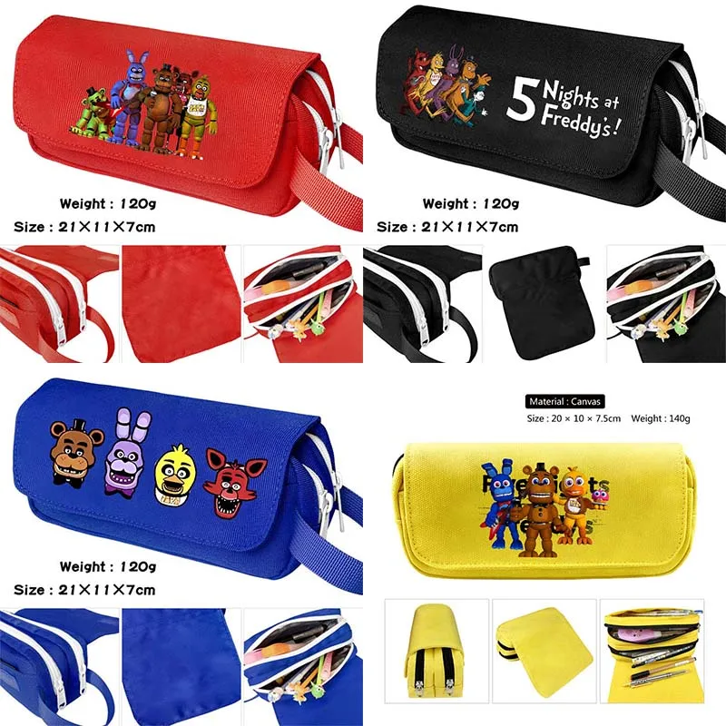 خمس ليال في فريدي 2 مقلمة سعة كبيرة مخيف الرعب تيدي بير طالب الكرتون موضة القلم أكياس القرطاسية الحقيبة #1