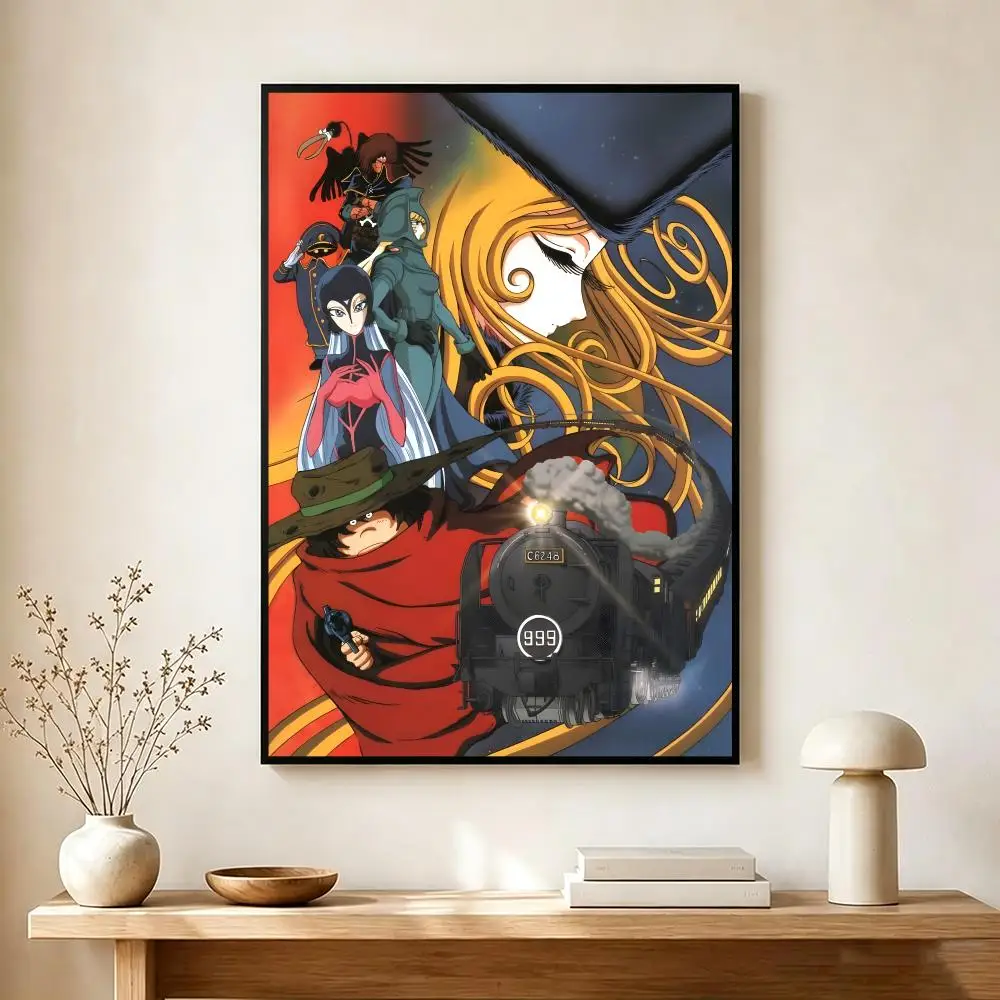 Retro Anime G-Galaxy Express 999 Poster Lightweight Self‑Adhesive PP Wall Decal for Study Living Room Bedroom Decor Gift