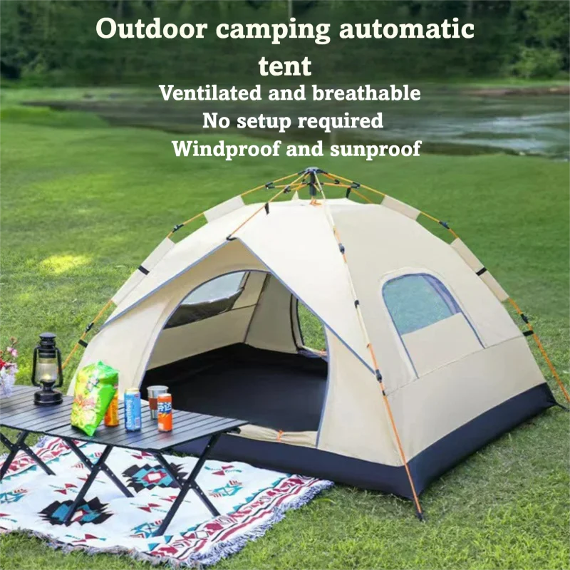 

3-4 Person Automatic Pop-Up Tent - Portable Thickened Waterproof Camping Tent for Kids Family Outdoor Camping