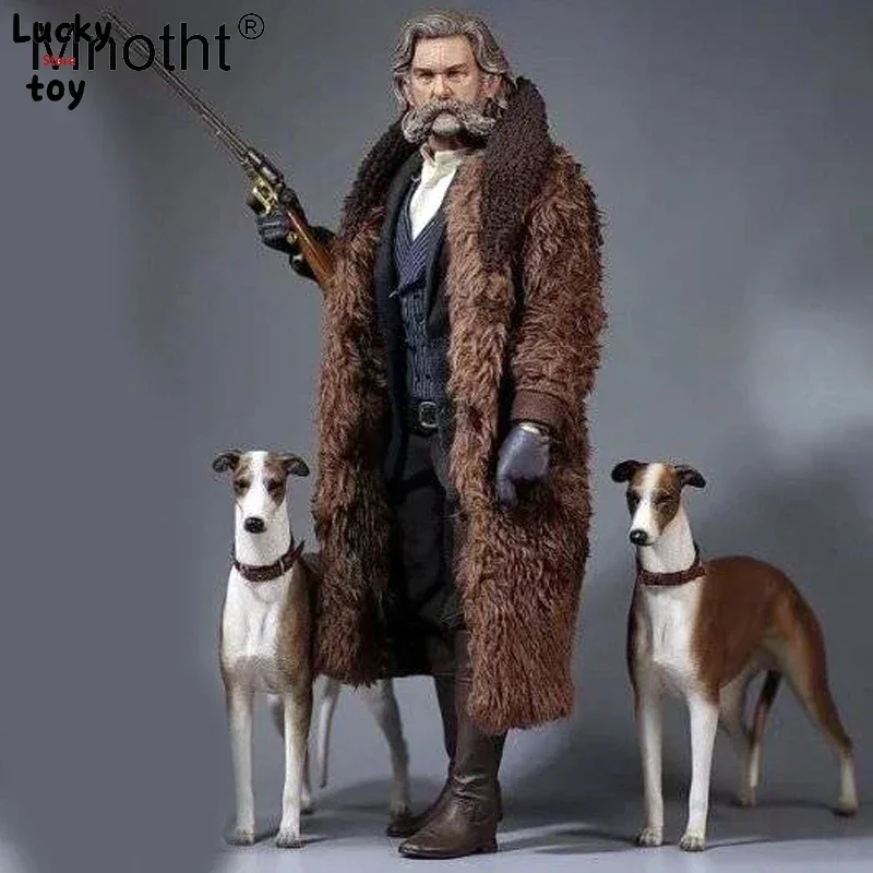 Mnotht 1/6 Greyhound Carve Model With Collar+Chain Simulation Animal Dog Sculpture Model For 12in Action Figures Soldier Toy