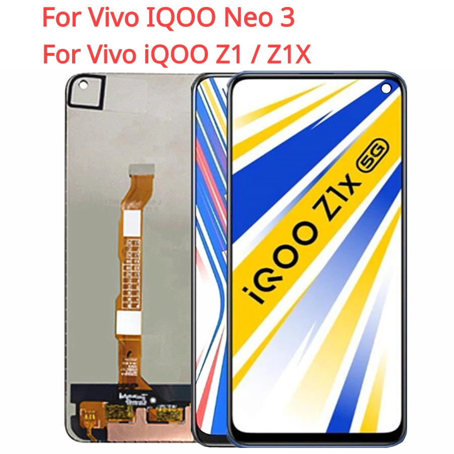 

6.57" LCD For Vivo iQOO Neo 3 V1981A Display iQOO Z1X V2012A Z1 V1986A Screen Touch Digitizer Assembly Replacement