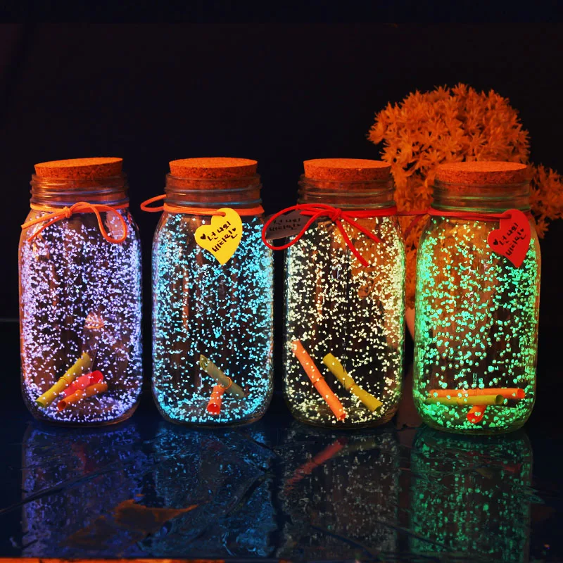 10g Glow In The Dark DIY Luminous Party Super Luminous Particle Pigment Wishing Bottle Fluorescent Particles Gift Decoration