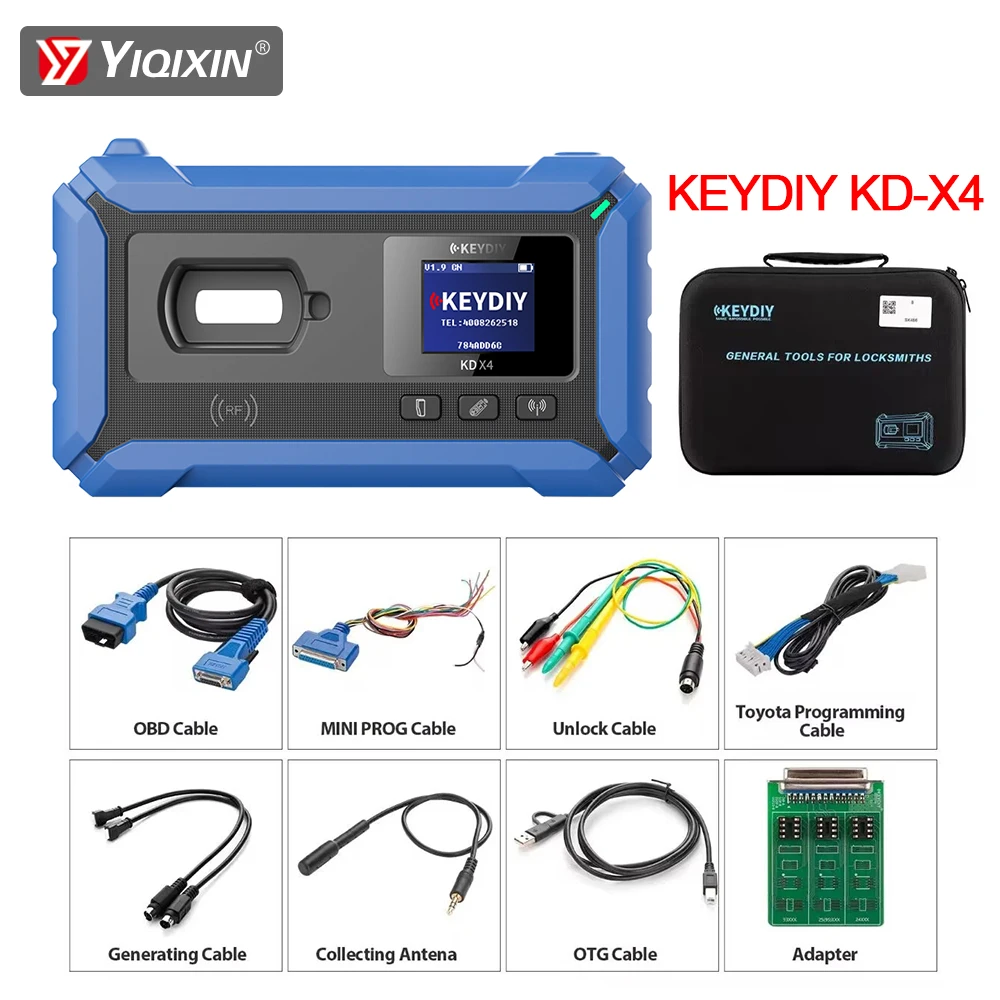 

KEYDIY KD-X4 Key Programmer 5-in-1 For Key Recognition Generation Copying Matching Prog Combines KD Max KD Mate And KD Mini Prog
