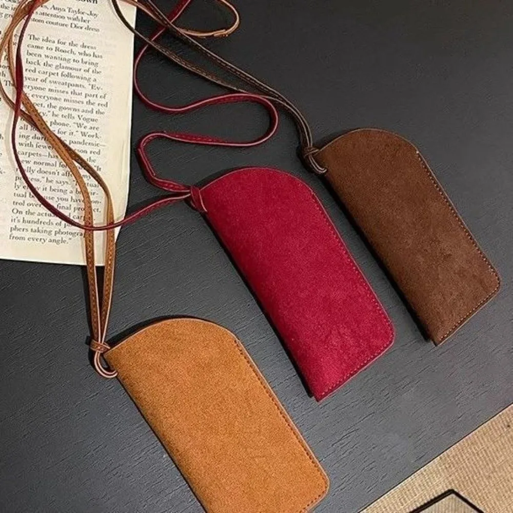 

Creative PU Leather Sunglasses Storage Bag Durable Solid Color Sunglasses Pouch Portable Glasses Holder Eyewear Accessories