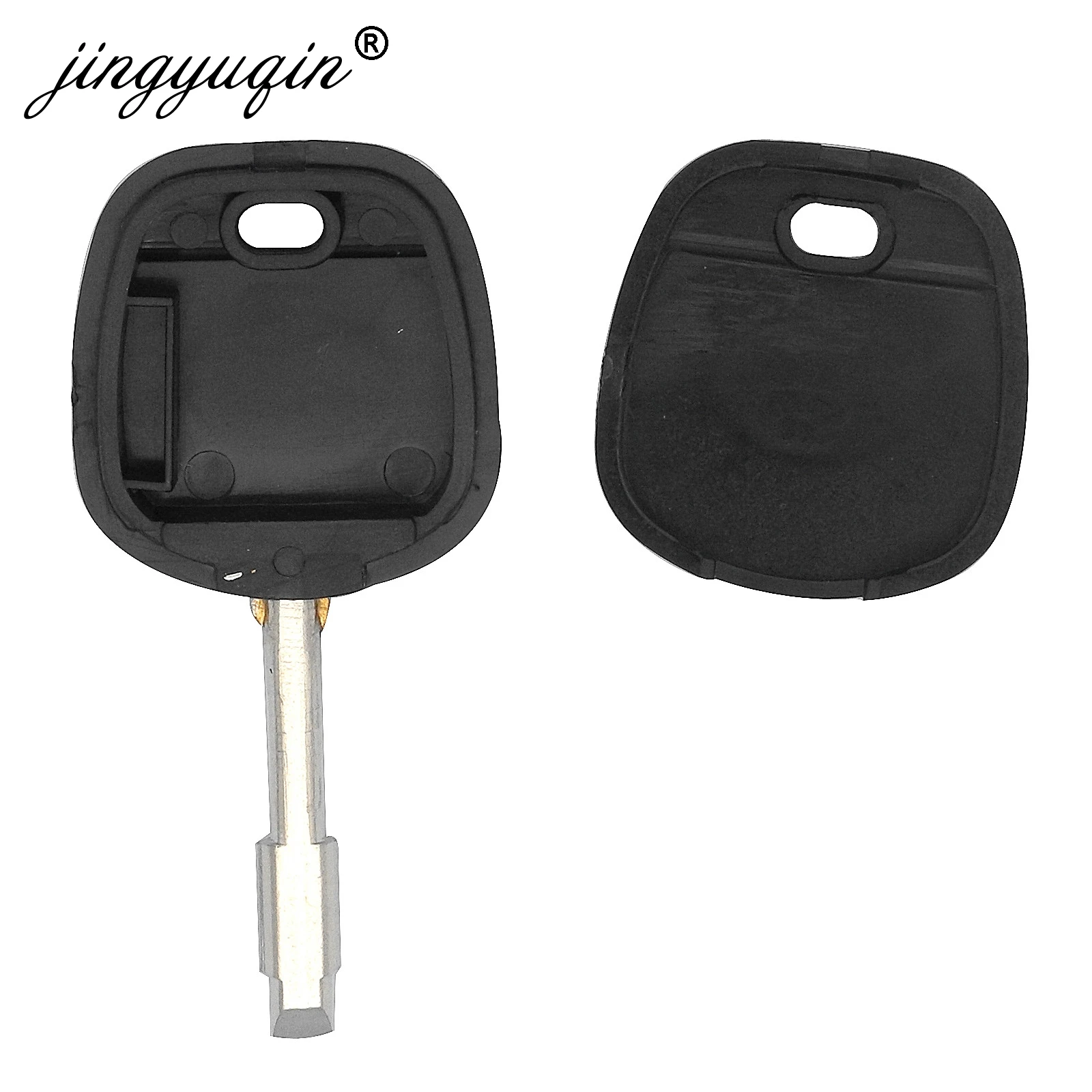 jingyuqin 10pcs/lot Uncut Blade Transponder Key Shell For Ford Focus Mondeo KA JMC Jaguar XJ8 Transit Connect with Chip Groove