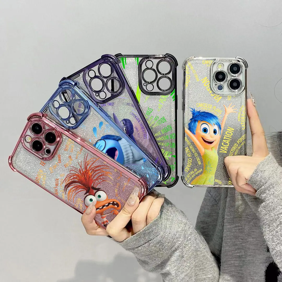 Inside Out 2 Disneys Phone Case For Samsung S25 S24 S23 S22 S21 S20 FE Note20 Plus Ultra Lite 5G Shockproof Glitter Armor Cover image 5