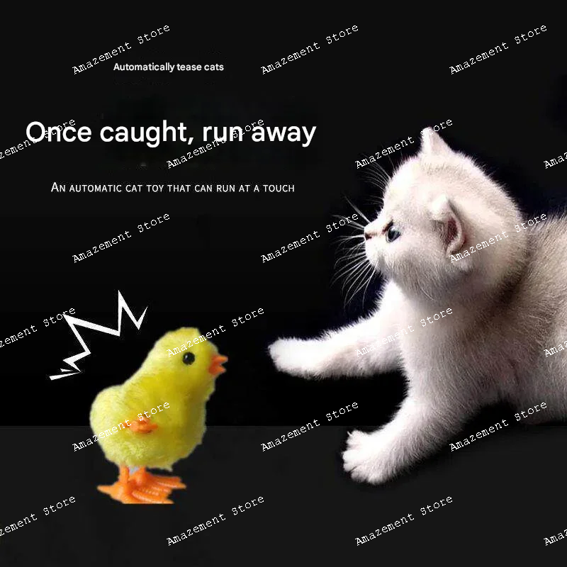 

plush spring chicken, cute cat, dog loves to relieve boredom, automatic cat teasing on chain, simulation pet, cat