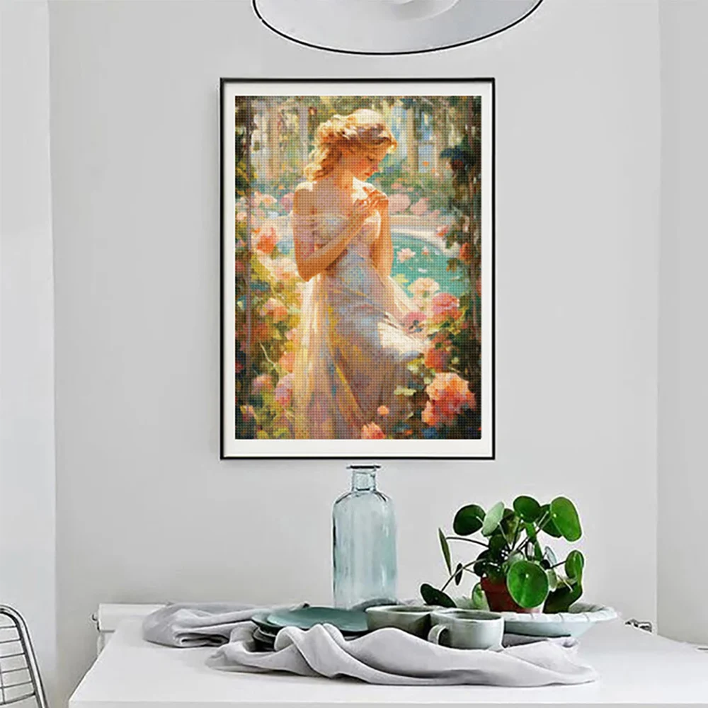 5d Diamond Painting Romantic Classic Oil Painting Series Full Mosaic Diamond Embroidery Angels and Girls Home Decoration New
