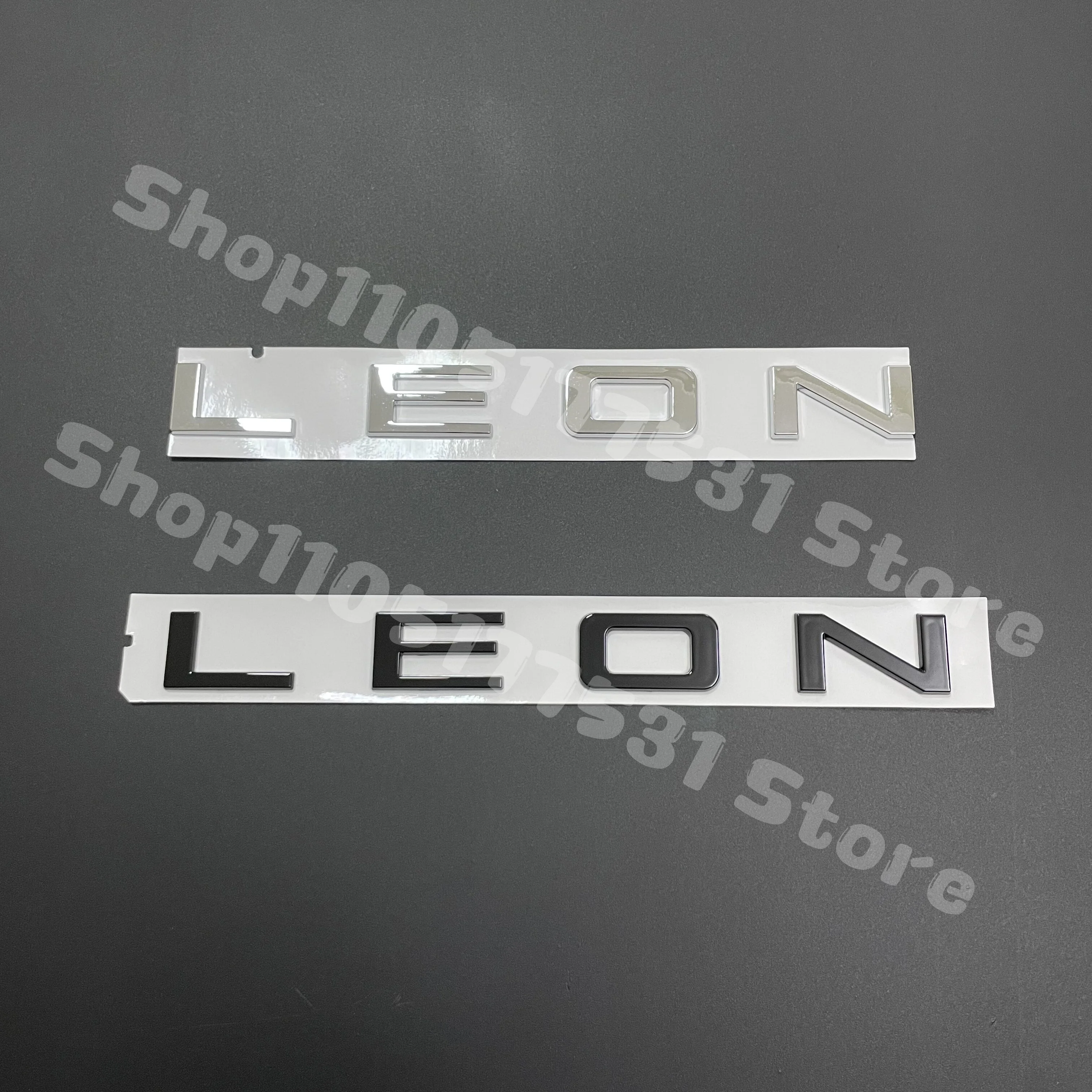 3D LEON Car Emblem Badge For Seat Leon, Chrome & Gloss Black ABS Rear Trunk Nameplate Sticker