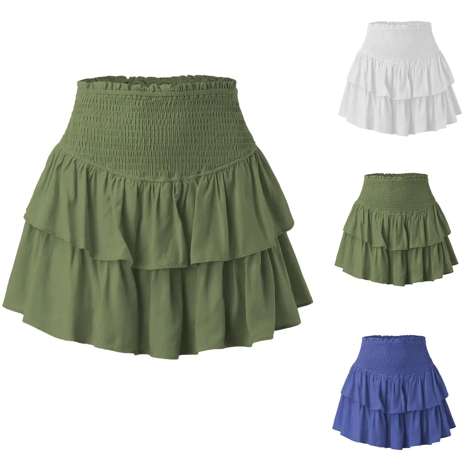 

Женские летние повседневные плиссированные юбки с рюшами, модные юбки Ele на весенний сезон, другой материал 00%