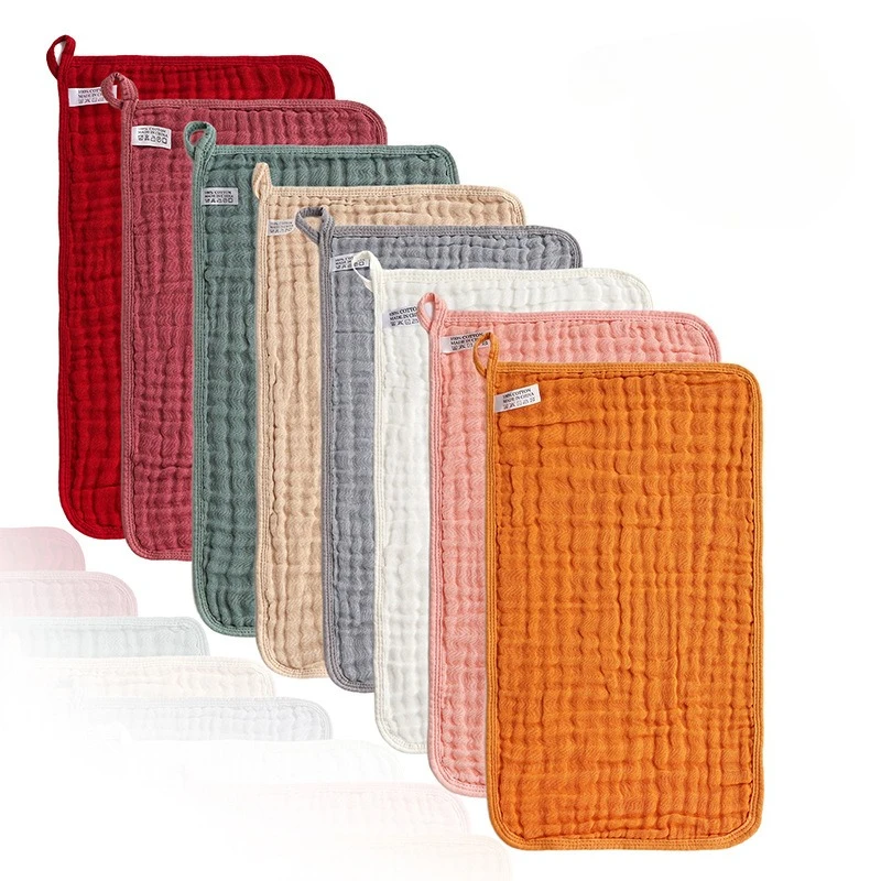 

Набор из 3 мягких хлопковых муслиновых полотенец для новорожденных: 6-слойные марлевые салфетки для отрыжки, полотенца для лица и рук, для купания малышей