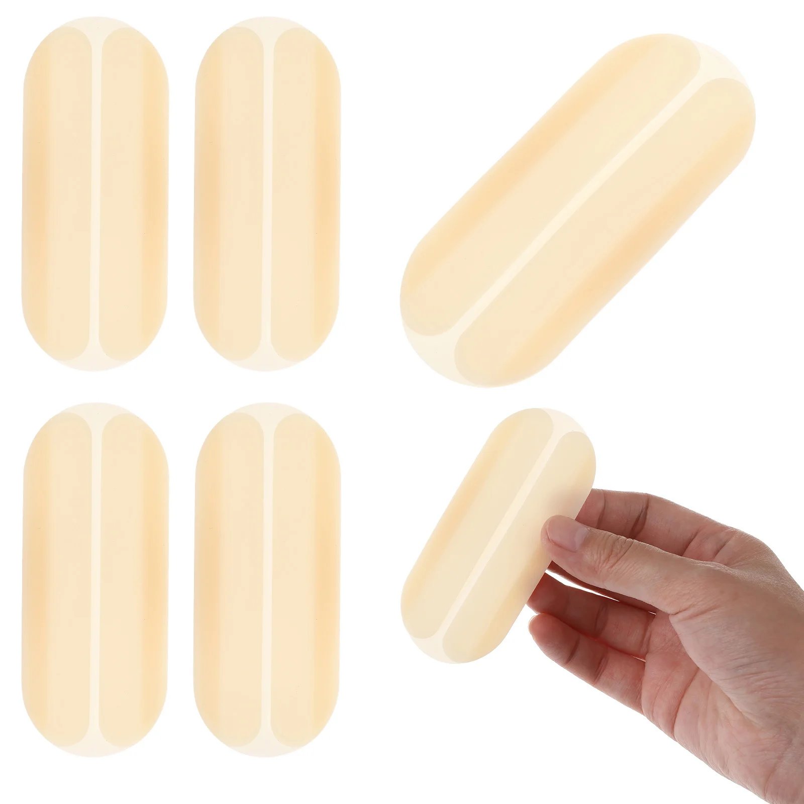 

6Pcs Women's Shoulder Pads Mini Silicone Invisible No Slip Push Up Shoulder Enhancer Light Beige Washable Reusable Soft Cushion