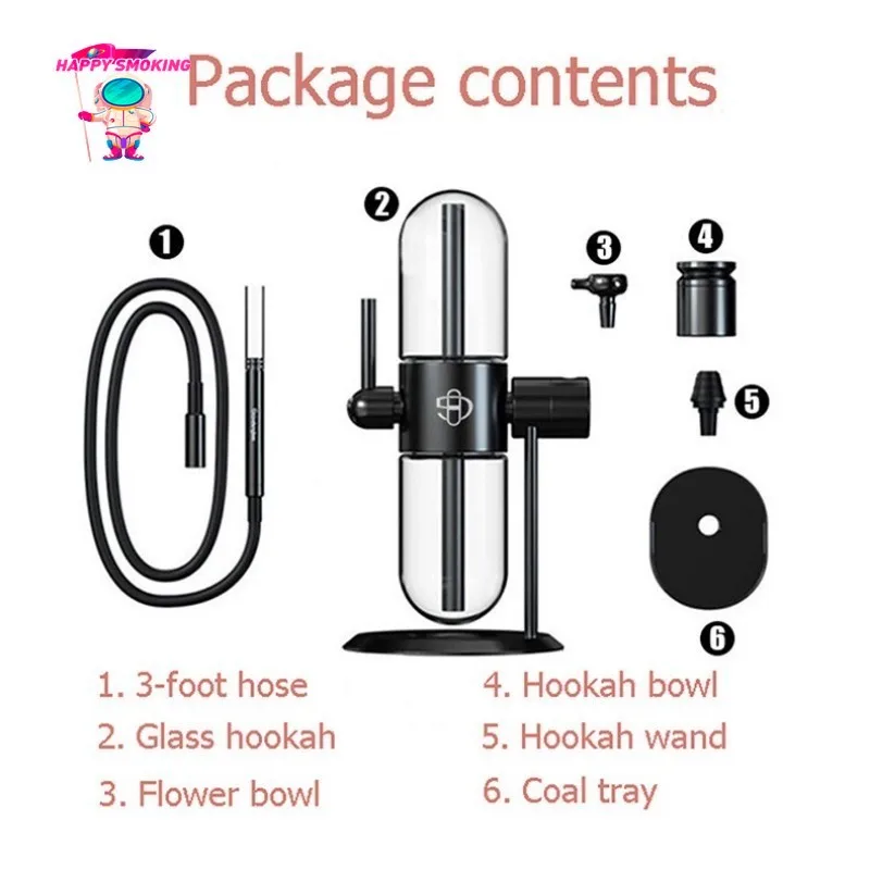 39cm Gravity Water Pipe Hookah Complete Kit Portable Chich Bowl Handheld Storage Box for Travel Luxury Smoking Shisha Кальян Set