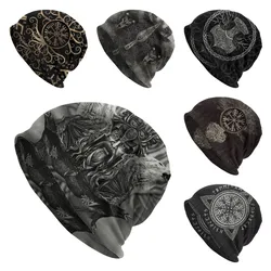 Odin All Father Vikings Hip-Hop Skullies czapki czapki Bonnet zima ciepła czapka z dzianiny kobiety mężczyźni dorosłych czapki Beanie narty terenowe czapka