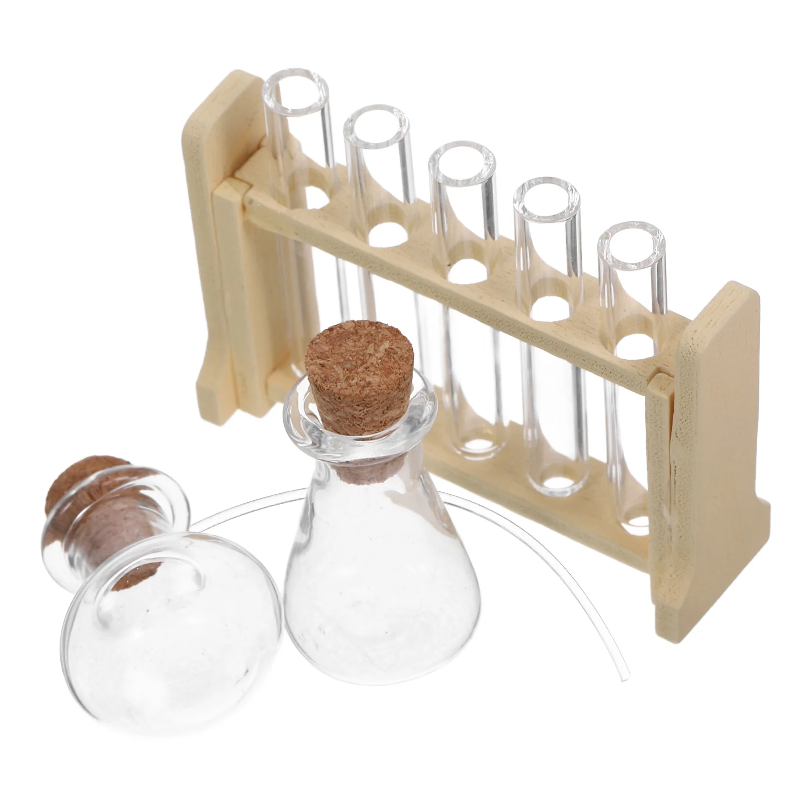 

Toy Simulation Experiment Test Tube Rack Child Toys Laboratory for House Wood