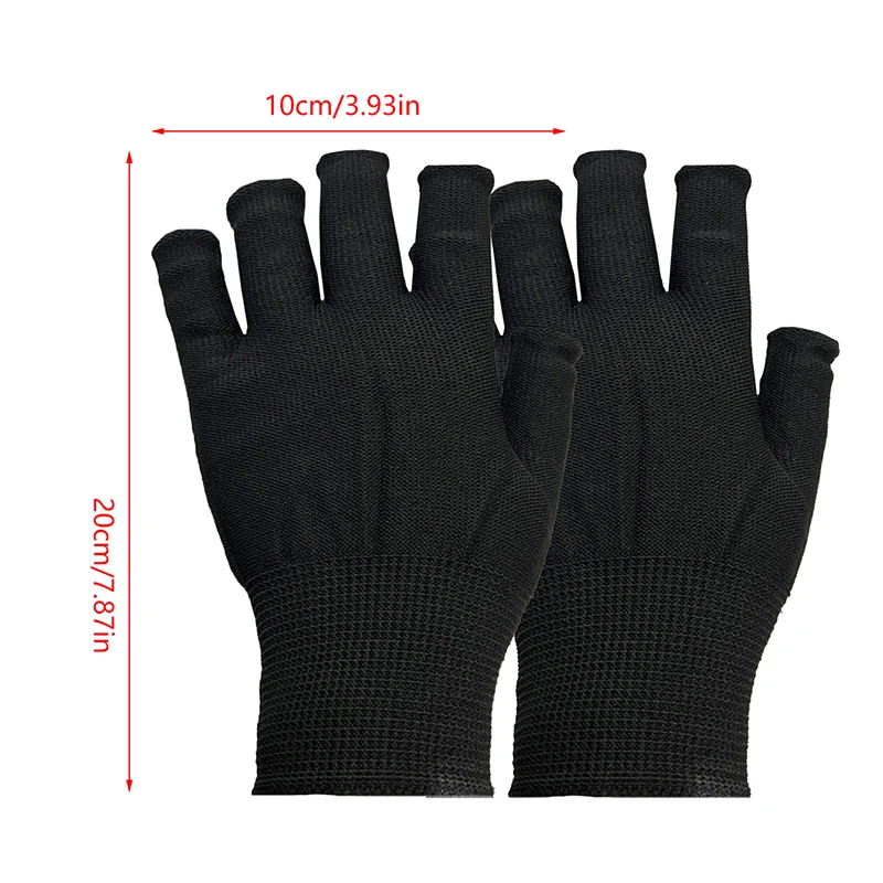 Gants Noirs Anti-UV Sans Doigts pour vaccage des Ongles à Lampe LED, Accessoire de Protection pour Manucure, 1 Paire