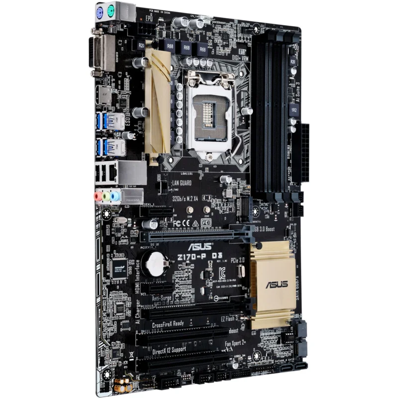 FOR ASUS Z170-P D3 Motherboard Intel Z170 LGA 1151 DDR3 M.2 ATX DVI USB 3.0 Core