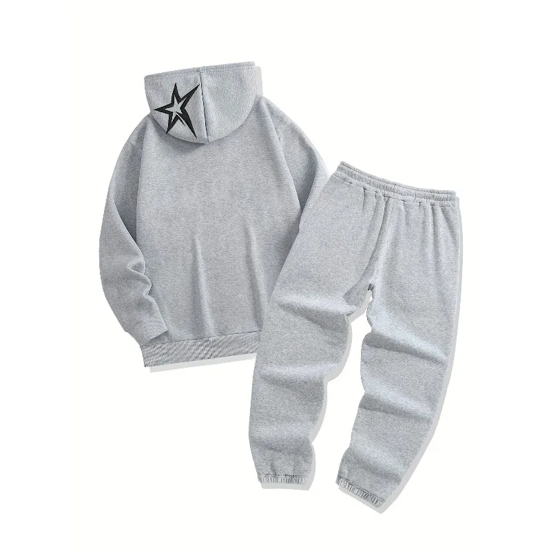 Sweat-shirt à capuche et pantalon pour hommes, imprimé en 3D, Style épaule, ensemble deux pièces pour les sports décontractés du printemps et de l'automne, 2025