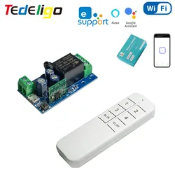 Tedeligo WiFi Ewelink Smart Switch 2.4Ghz Remote Controller USB 5V DC 12V 24V 48V Relay Receiver Timing Module,work with Alexa