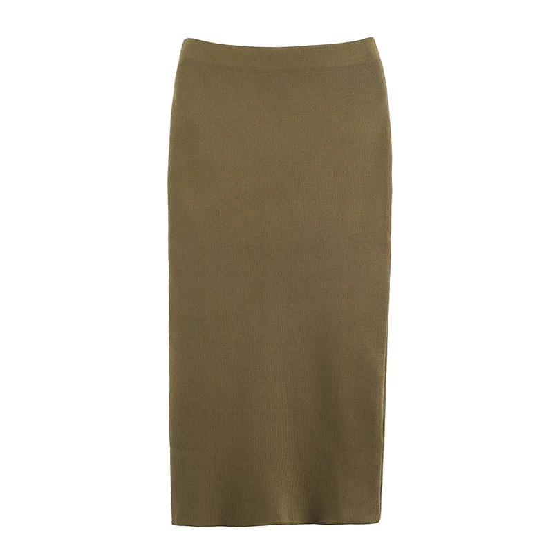 

Сексуальная женская осенне-зимняя вязаная юбка-карандаш миди с высокой талией