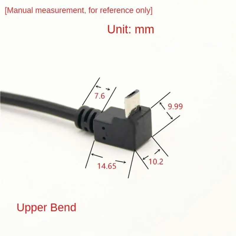 1 ~ 4 buah kabel konektor pengisi daya Data pria USB mikro 90 derajat sudut Atas & bawah & kiri & kanan 0.5m untuk ponsel
