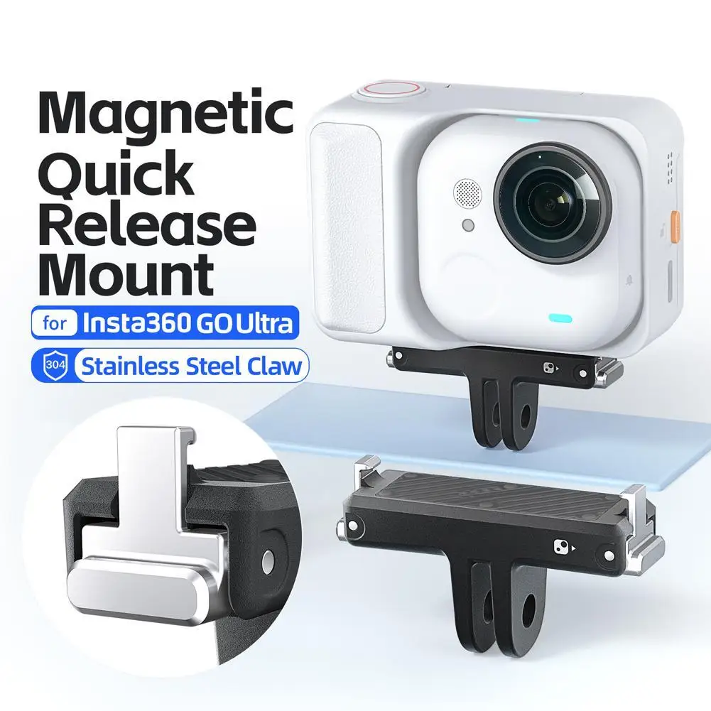 Metal Magnetic Quick Release Base For Insta360 Go Ultra Extension Mount Adapter Holder Bracket For Insta 360 Go Ultra Accessory